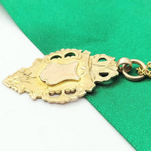 Load image into Gallery viewer, Unisex Two-Tone Gold 9ct (375, 9K) Antique Solid Hand Engraved Shield Pendant
