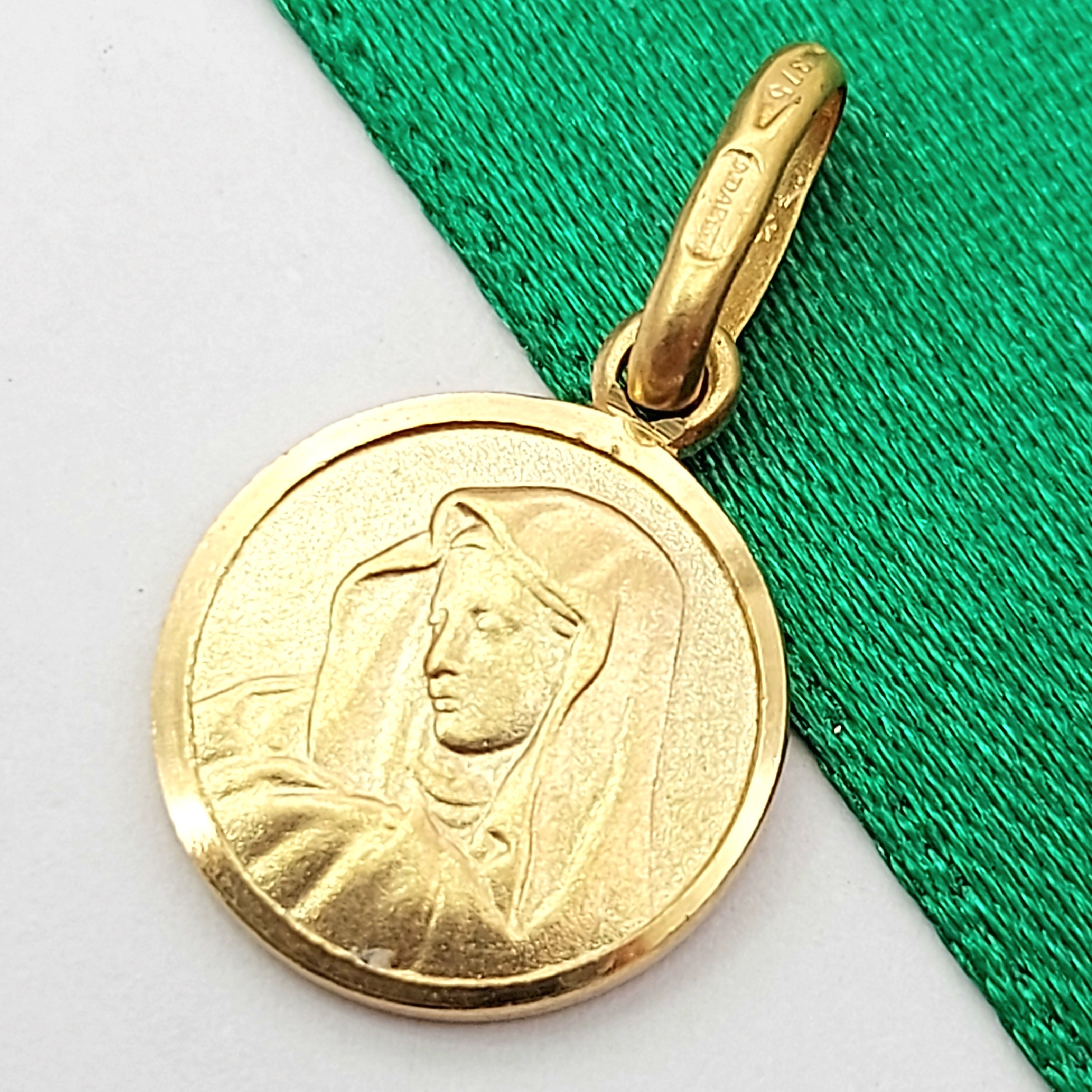 Virgin Mary Yellow Gold 9ct (375, 9K) Round Handmade High Quality Charm