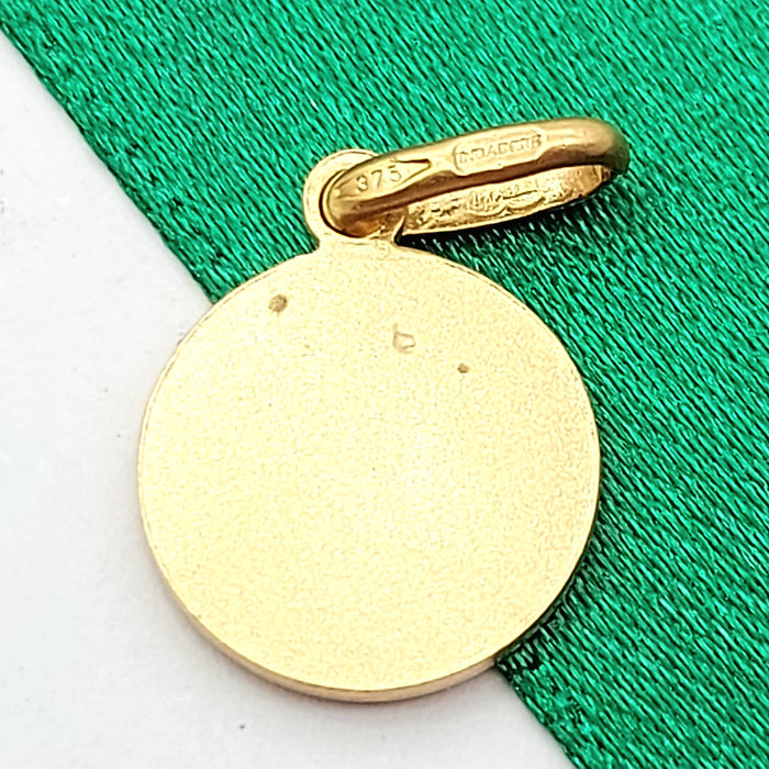 Virgin Mary Yellow Gold 9ct (375, 9K) Round Handmade High Quality Charm