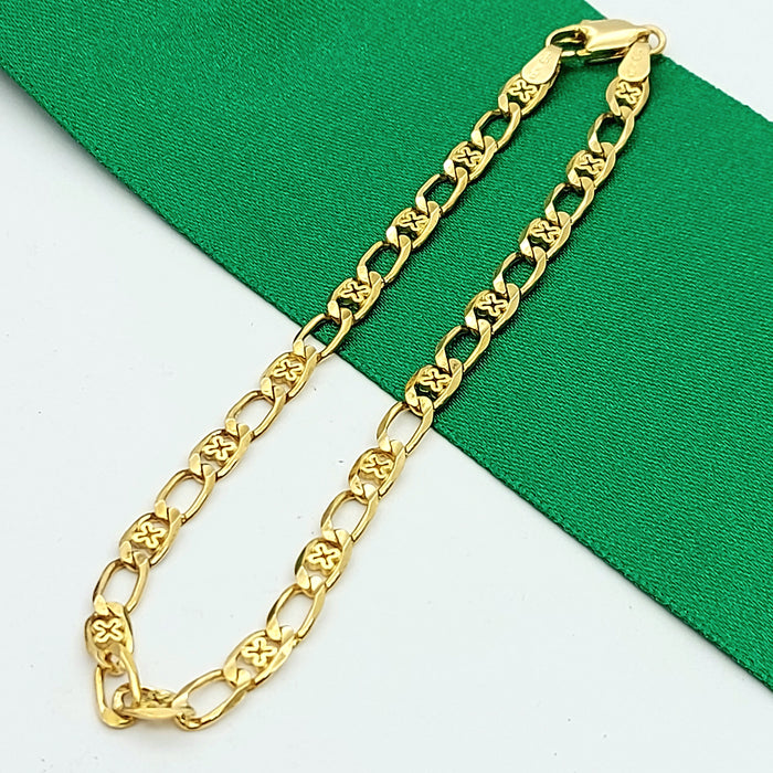 Ladies Yellow Gold 9ct (375, 9K) Rare Criss-Cross Curb Link Bracelet