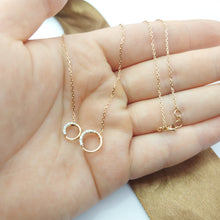 Load image into Gallery viewer, Ladies Rose Gold 14ct (585, 14K) Natural Diamonds 11pts Double Circles Necklace
