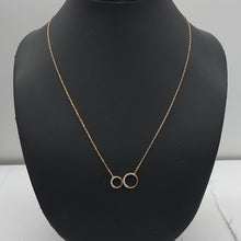 Load image into Gallery viewer, Ladies Rose Gold 14ct (585, 14K) Natural Diamonds 11pts Double Circles Necklace
