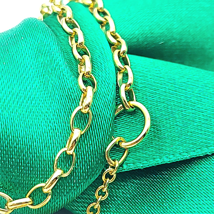 Children's Yellow Gold 9ct (375,9K) Screw Design Heart Padlock Chain Bracelet