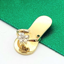 Load image into Gallery viewer, Floral Sandal Diamond Chip Yellow Gold 9ct (375, 9K) High Quality Charm/Pendant
