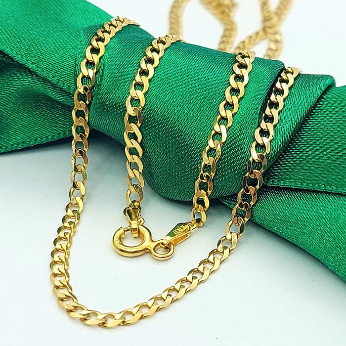 Curb Link Chain Italian Yellow Gold 9ct (375, 9K) Unisex Necklace