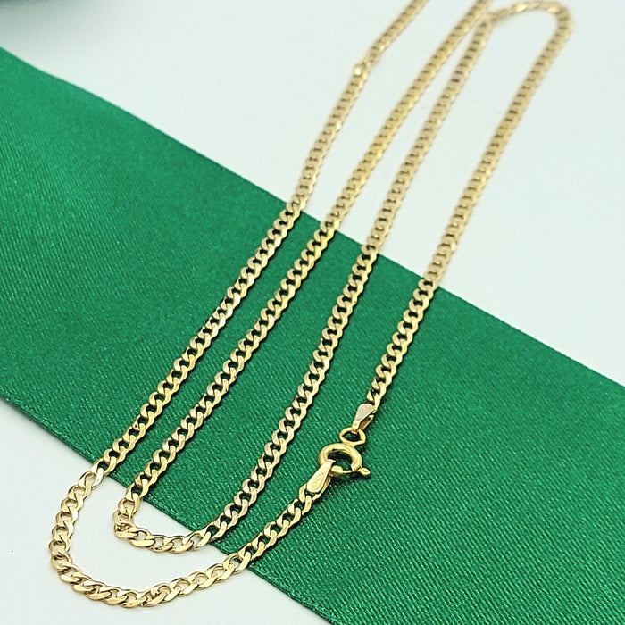 Curb Link Chain Italian Yellow Gold 9ct (375, 9K) Unisex Necklace
