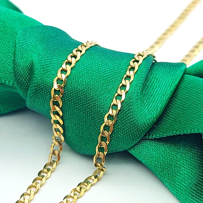 Curb Link Chain Italian Yellow Gold 9ct (375, 9K) Unisex Necklace