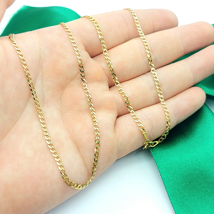 Curb Link Chain Italian Yellow Gold 9ct (375, 9K) Unisex Necklace