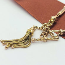 Load image into Gallery viewer, Antique Tassel &amp; T-Bar Rose Gold 9ct (375, 9K) Belcher &amp; Disco Bead Cut Bracelet
