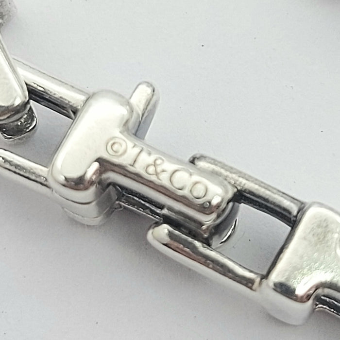 Tiffany & Co Sterling Silver (925) Retired 'T' Square Link Chain Necklace