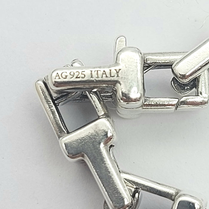 Tiffany & Co Sterling Silver (925) Retired 'T' Square Link Chain Necklace