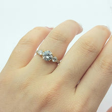Load image into Gallery viewer, Ladies Yellow Gold 9ct (375, 9k) 3 Stone Diamantes Engagement Ring
