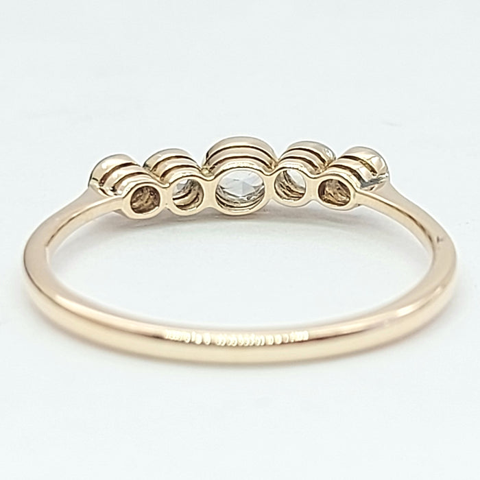 Ladies Rose Gold 15ct (625, 15k) Antique White Natural Sapphires Minimal Ring
