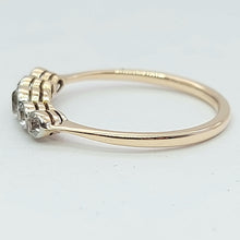 Load image into Gallery viewer, Ladies Rose Gold 15ct (625, 15k) Antique White Natural Sapphires Minimal Ring
