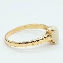 Load image into Gallery viewer, Ladies Yellow Gold 10ct (417, 10k) Rare Natural White Oval Opal Patterned Ring
