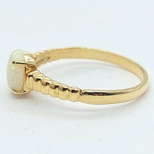 Load image into Gallery viewer, Ladies Yellow Gold 10ct (417, 10k) Rare Natural White Oval Opal Patterned Ring
