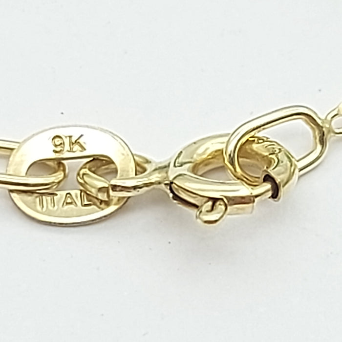 Ladies Italian Yellow Gold 9ct (375, 9K) Dainty Flake Link Necklace