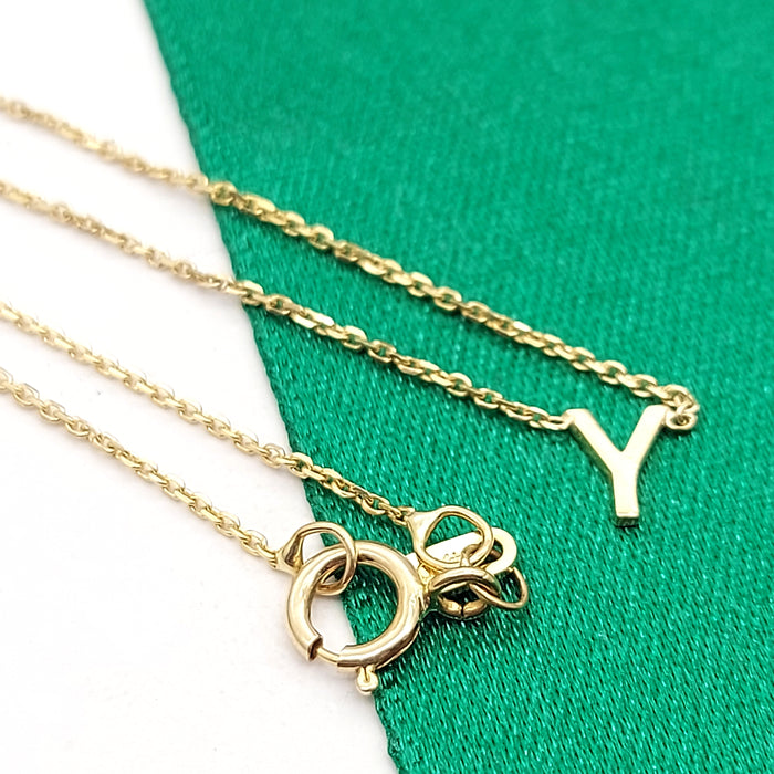Ladies Yellow Gold 10ct (417, 10K) High Quality Dainty 'Y' Minimal Bracelet