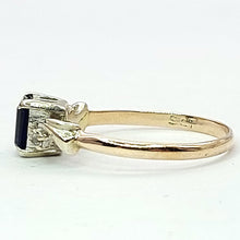 Load image into Gallery viewer, Antique Ladies Two-Tone Gold 9ct (375,9K) Sapphire &amp; Cubic Zirconia Dress Ring
