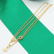 Load image into Gallery viewer, Ladies Yellow Gold 10ct (417, 10K) Diamond Four Leaf Clover Belcher Necklace
