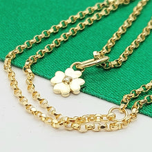 Load image into Gallery viewer, Ladies Yellow Gold 10ct (417, 10K) Diamond Four Leaf Clover Belcher Necklace

