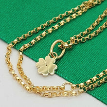 Load image into Gallery viewer, Ladies Yellow Gold 10ct (417, 10K) Diamond Four Leaf Clover Belcher Necklace
