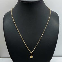 Load image into Gallery viewer, Ladies Yellow Gold 10ct (417, 10K) Diamond Four Leaf Clover Belcher Necklace
