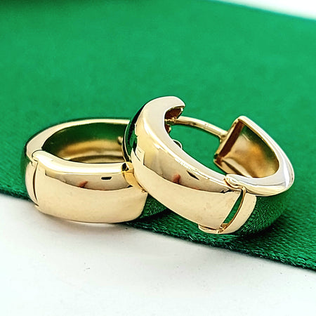 Ladies Yellow Gold 10ct (417, 10K) MHJ Smooth Plain Round Petite Hoops