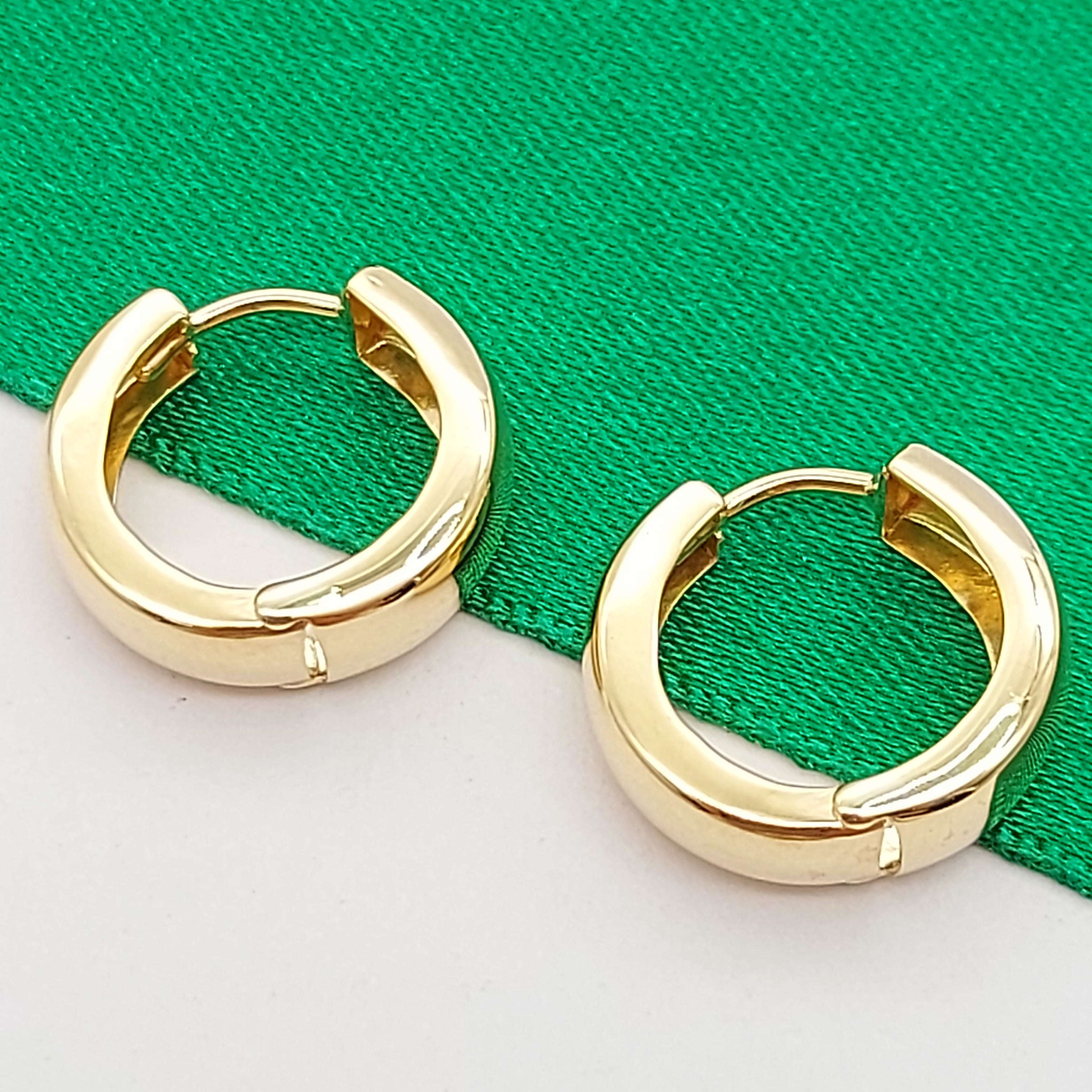 Ladies Yellow Gold 10ct (417, 10K) MHJ Smooth Plain Round Petite Hoops