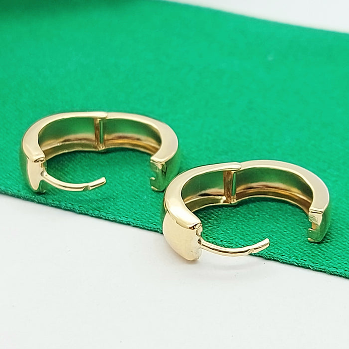Ladies Yellow Gold 10ct (417, 10K) MHJ Smooth Plain Round Petite Hoops