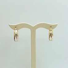Load image into Gallery viewer, Ladies Italian Two-Tone Gold 9ct (375,9k) Greek Key Pattern Hoop Earrings
