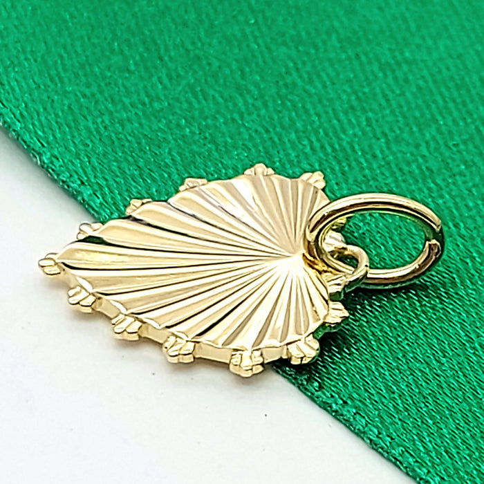 Starburst Design Heart Yellow Gold 10ct (417, 10K) High Quality MHJ Pendant