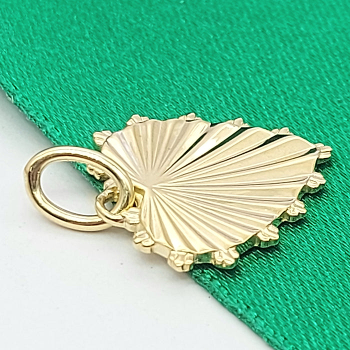 Starburst Design Heart Yellow Gold 10ct (417, 10K) High Quality MHJ Pendant