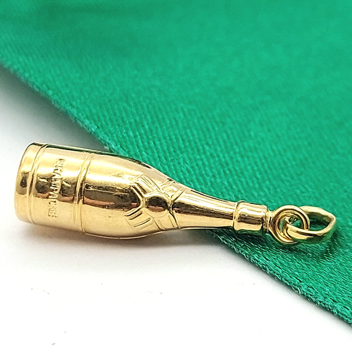 Champagne Bottle Yellow Gold 9ct (375, 9K) Rare High Quality Pendant