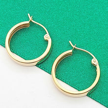 Load image into Gallery viewer, Ladies Yellow Gold 9ct (375, 9K) Smooth Plain Small Flat Hoops
