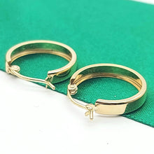 Load image into Gallery viewer, Ladies Yellow Gold 9ct (375, 9K) Smooth Plain Small Flat Hoops
