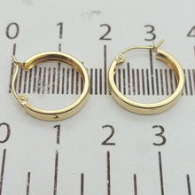 Load image into Gallery viewer, Ladies Yellow Gold 9ct (375, 9K) Smooth Plain Small Flat Hoops
