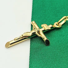 Load image into Gallery viewer, Ladies Yellow Gold 9ct (375, 9k) Crucifix Jesus Christ Cross Chain Necklace
