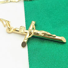 Load image into Gallery viewer, Ladies Yellow Gold 9ct (375, 9k) Crucifix Jesus Christ Cross Chain Necklace
