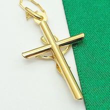 Load image into Gallery viewer, Ladies Yellow Gold 9ct (375, 9k) Crucifix Jesus Christ Cross Chain Necklace

