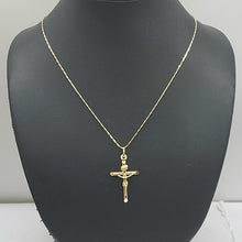 Load image into Gallery viewer, Ladies Yellow Gold 9ct (375, 9k) Crucifix Jesus Christ Cross Chain Necklace
