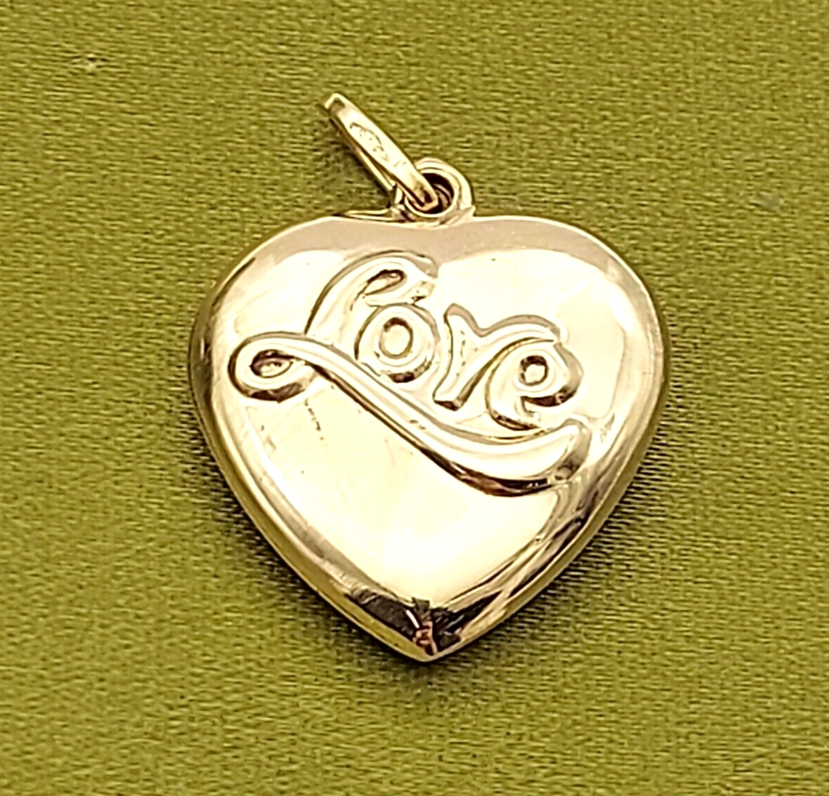 Unisex Yellow Gold 9ct (375, 9K) Rare Love Heart Pendant
