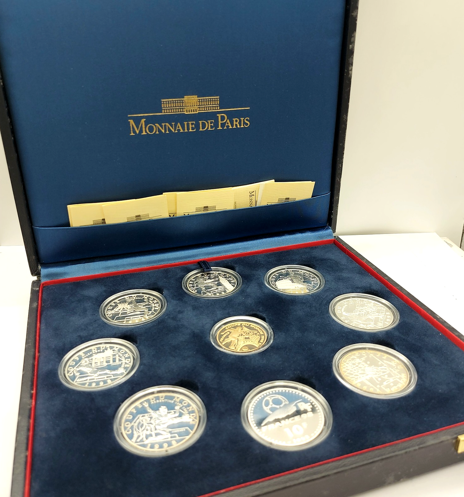 1/2 oz Gold & 9 oz Silver Monnaie De Paris Football World Cup 1998 Coin Set