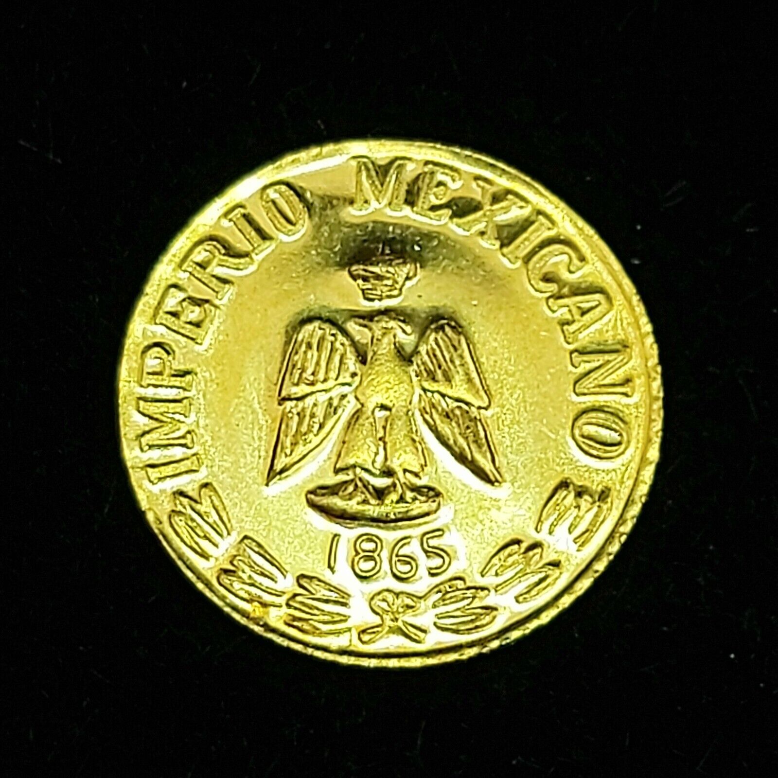 1865 Imperio Mexicano Maximiliano Miniature 10ct (417, 10k) Coin Token