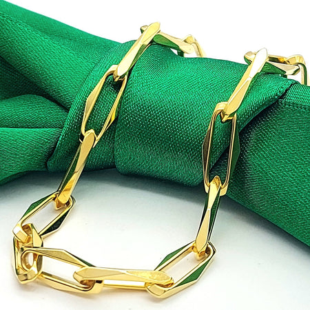 Ladies Yellow Gold 14ct (585, 14K) Elegant High Quality Paperclip Link Bracelet