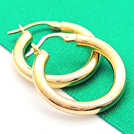 Plain Smooth UNOAERRE Hoops Yellow Gold 9ct (375, 9K) Earrings