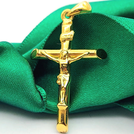 Crucifix Jesus Cross Yellow Gold 9ct (375, 9K) High Quality Pendant