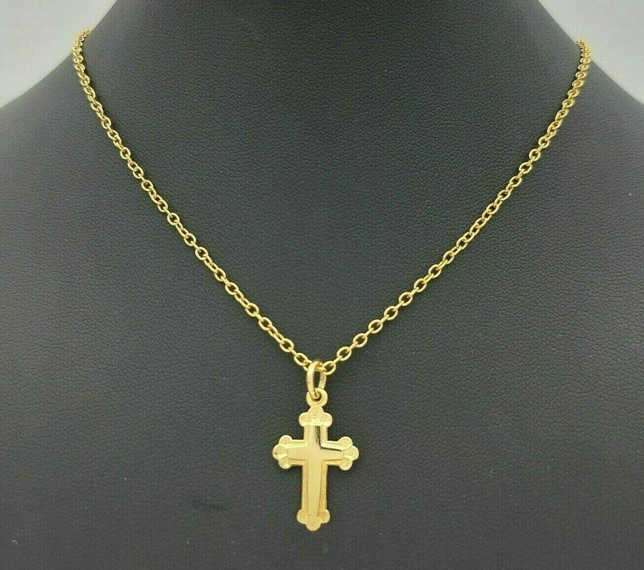 Ladies Pendant 9ct (375, 9K) Yellow Gold Small Cross Pendant