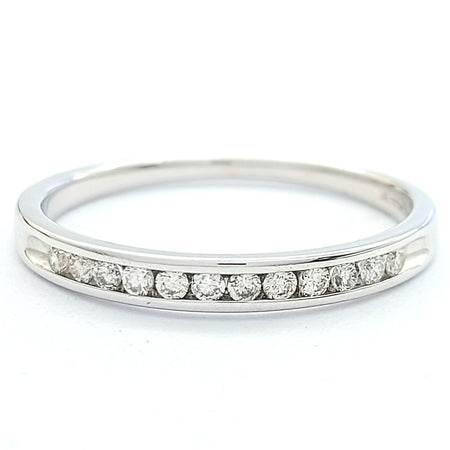 Ladies MHJ 14ct (585, 14K) White Gold Natural Channel-Set Diamond (0.25ct) Ring