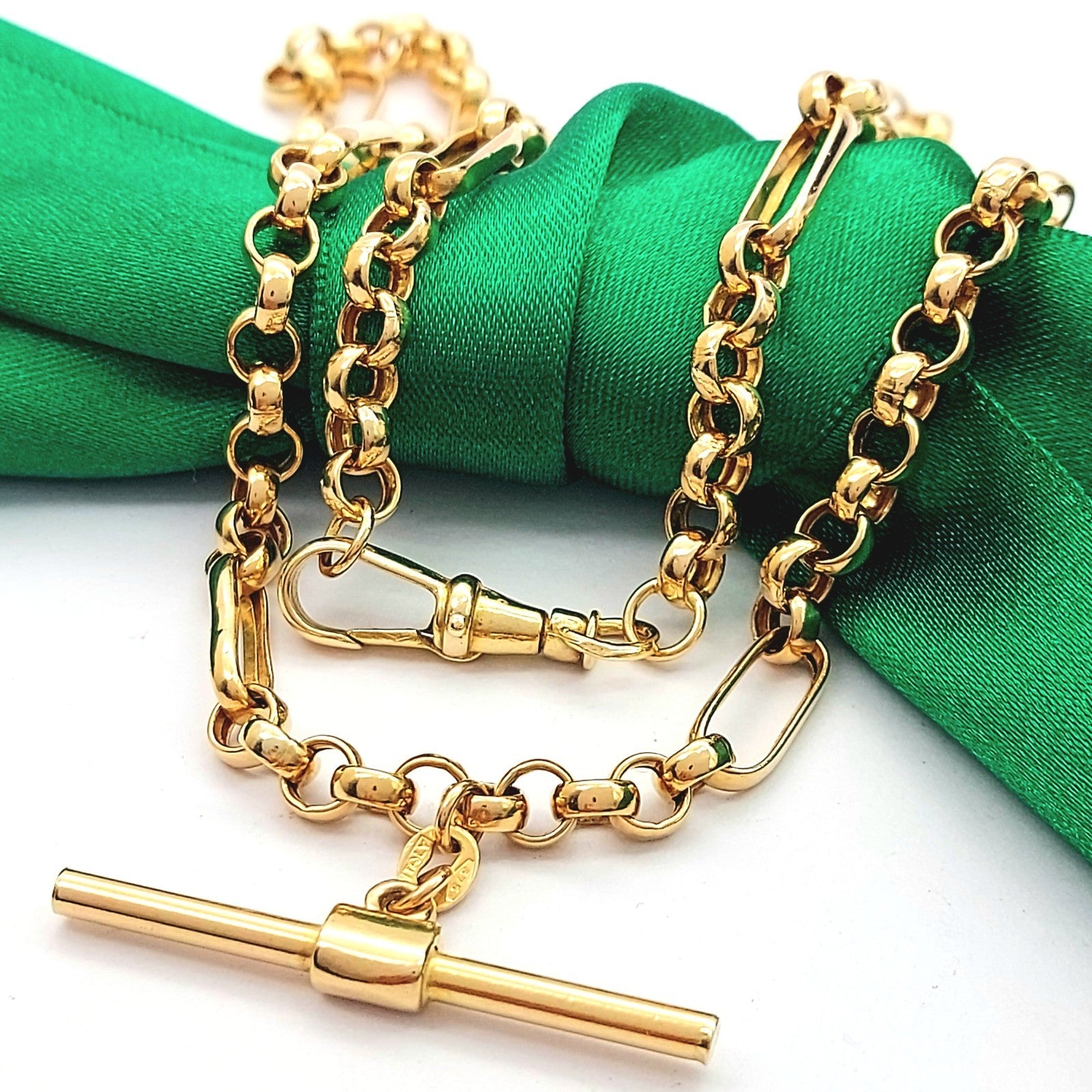 Italian Belcher T-bar Yellow Gold 9ct (375, 9k) Chain Necklace